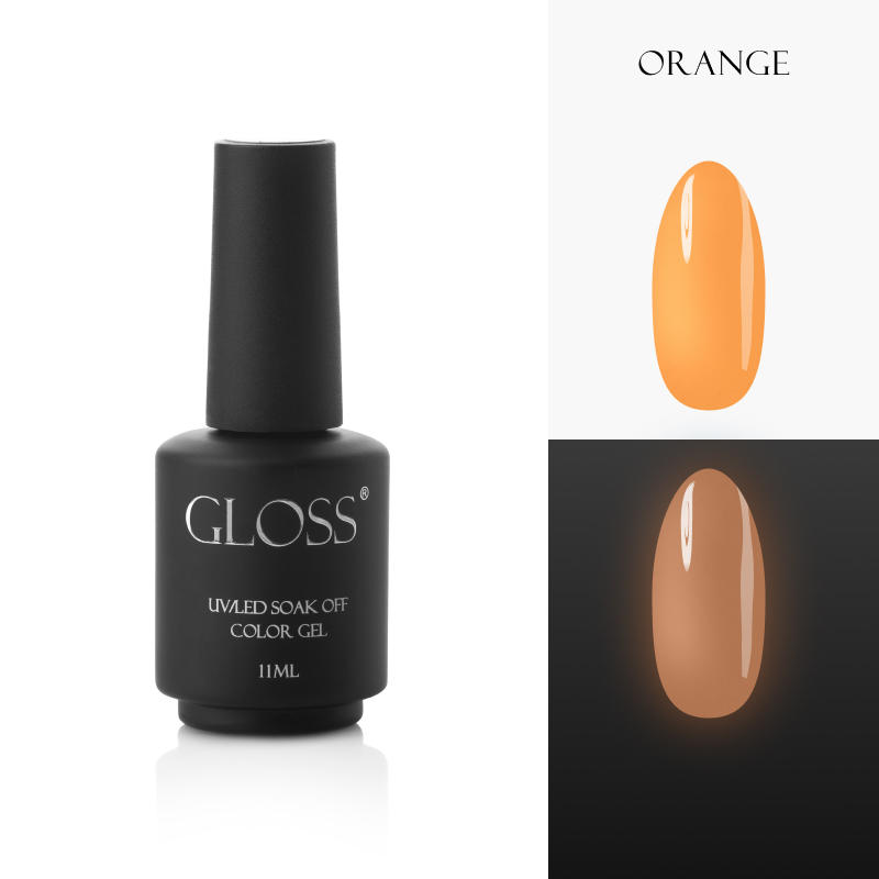 Luminescent gel polish Orange Elf, 11 ml